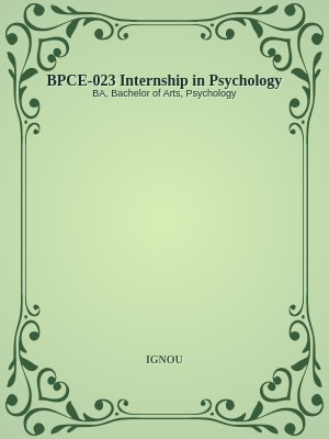 BPCE-023 Internship in Psychology